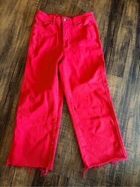Judy Blue Red Wide-Leg Jeans